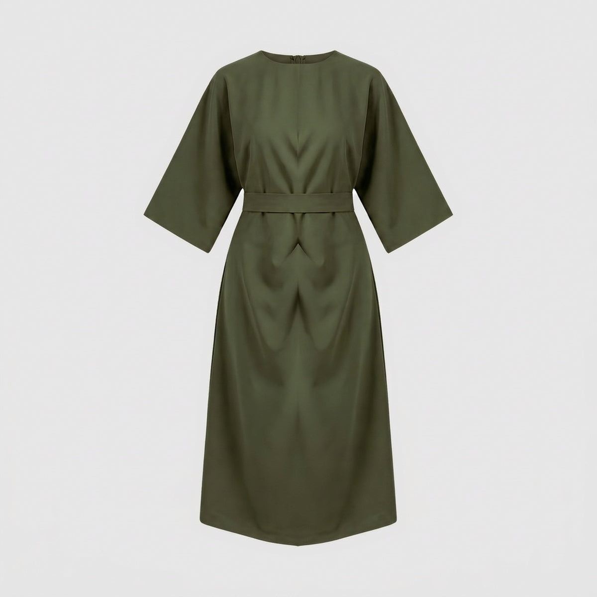 Balloon Sleeve Midi Dress