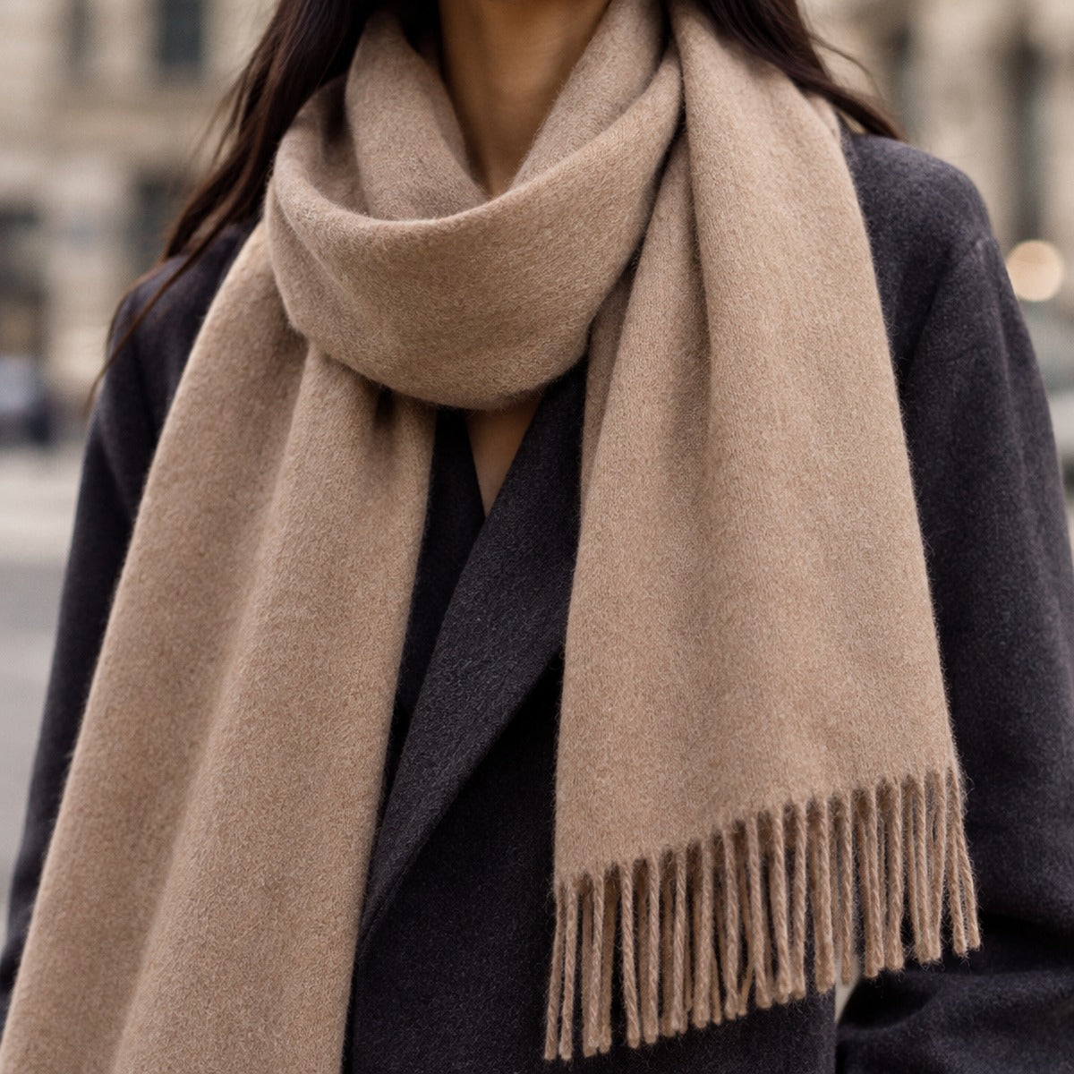 Brushed Cashmere Oversized Stole