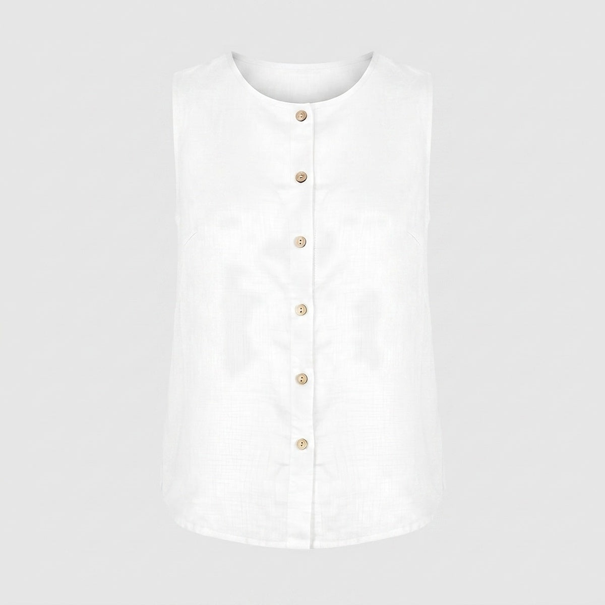 Button Down Linen Tank Top