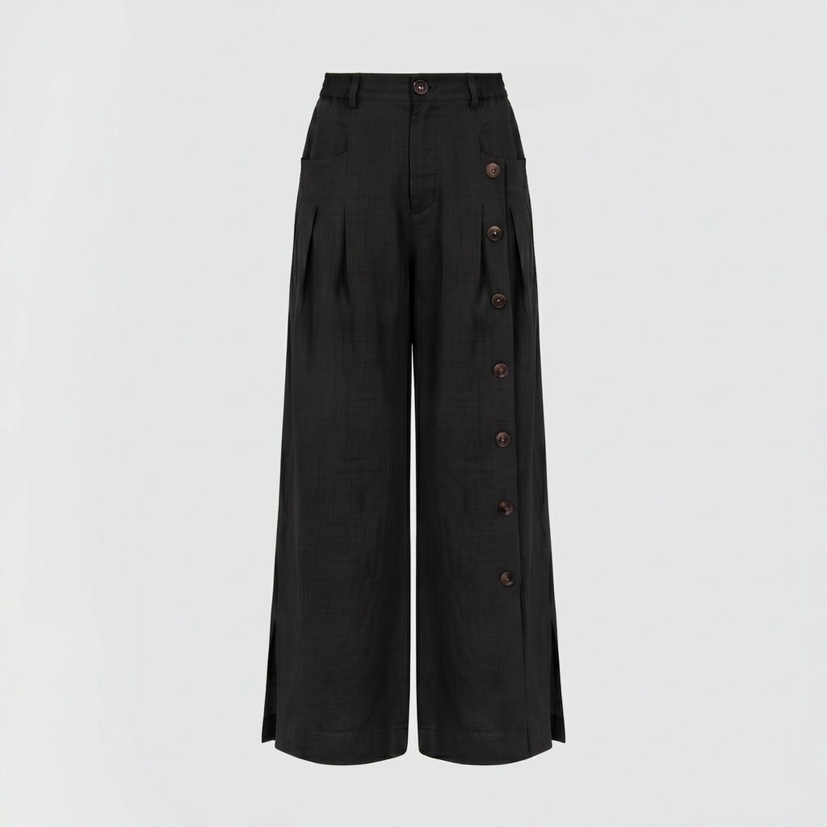 Kaya Buttoned Linen Trousers