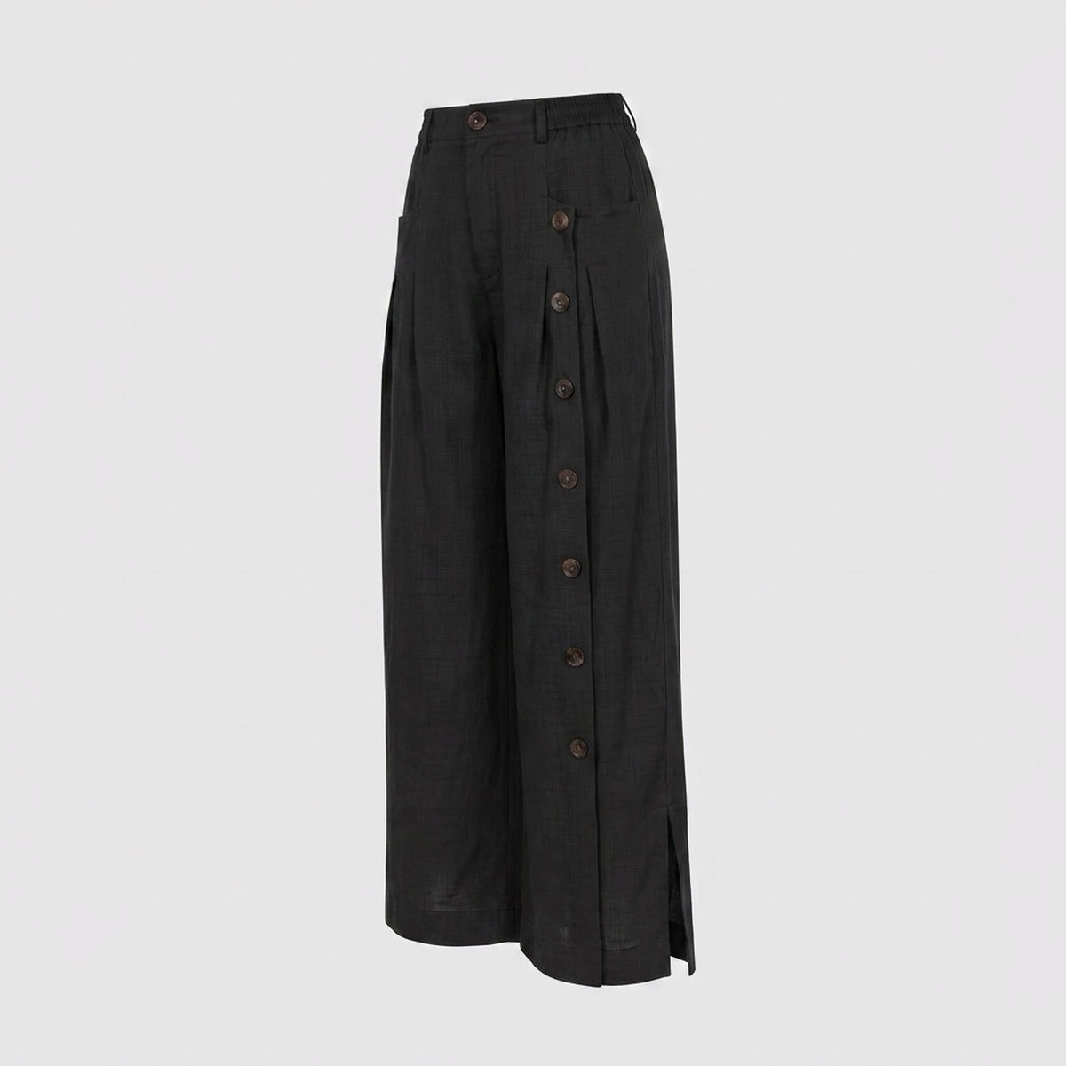Kaya Buttoned Linen Trousers