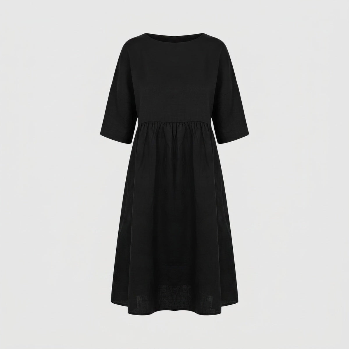 Linen A-Line Midi Dress