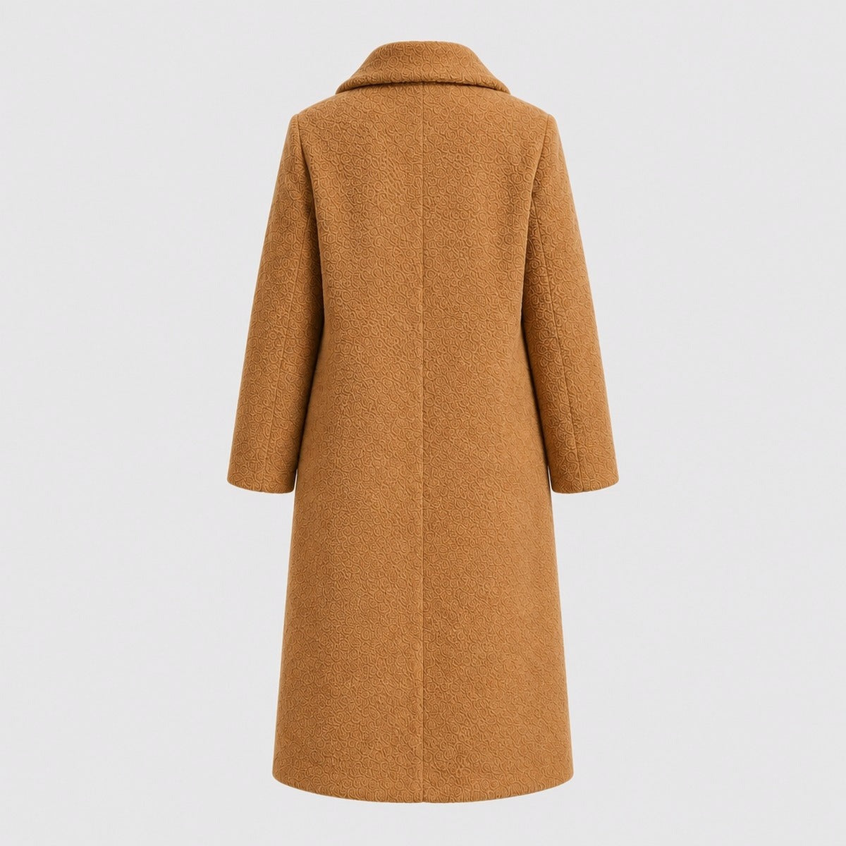 Long Lapel Collar Coat with Button Closure