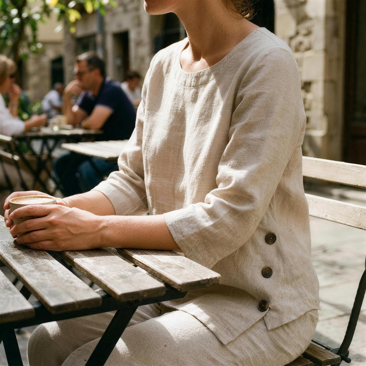 Nyla Asymmetric Linen Top
