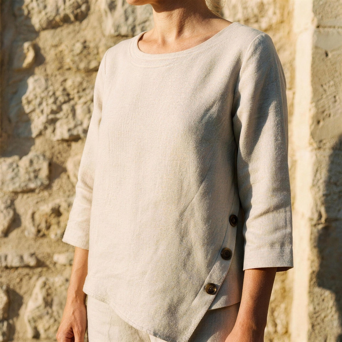 Nyla Asymmetric Linen Top