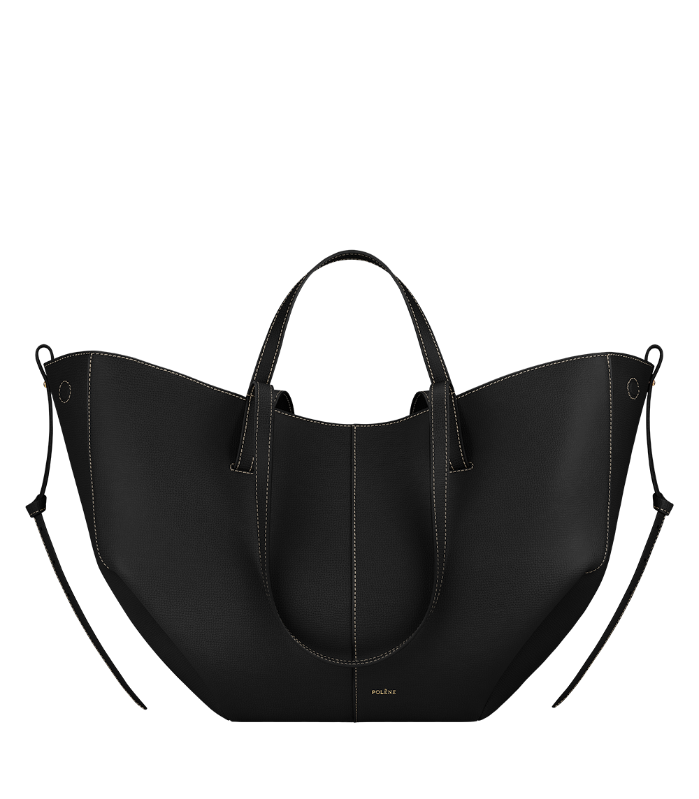 PLNE - Cyme - Textured Black with Ecru Stitching