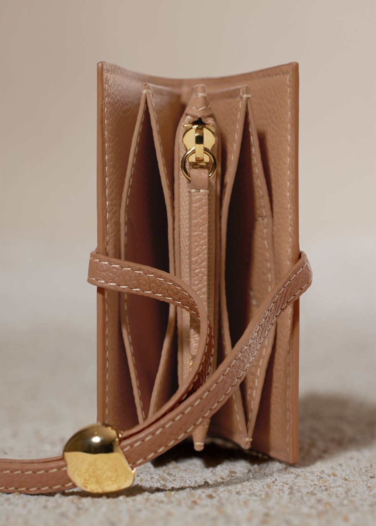 PLNE - Kayé Card Holder - Textured Duo Camel