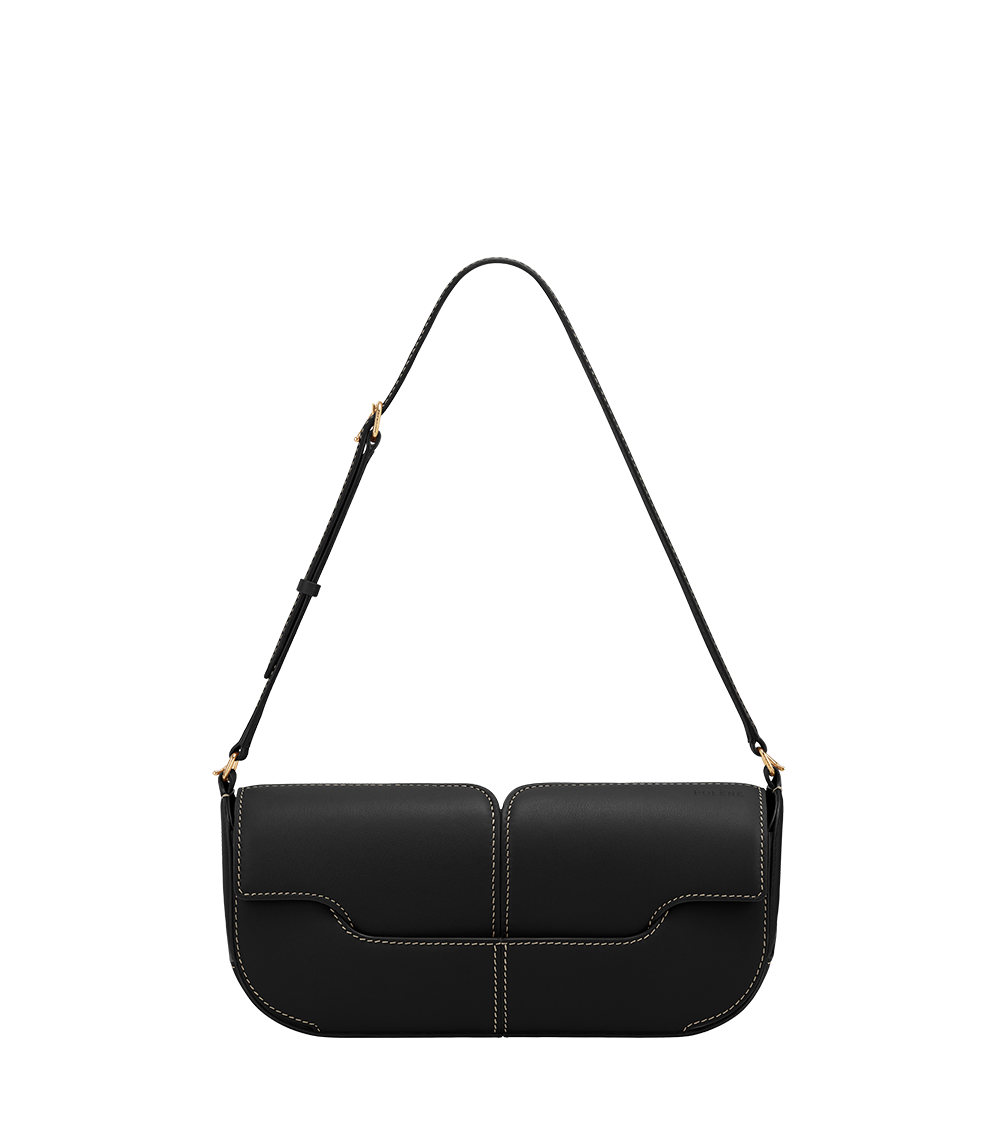 PLNE - Osmo - Smooth Black with Ecru Stitching