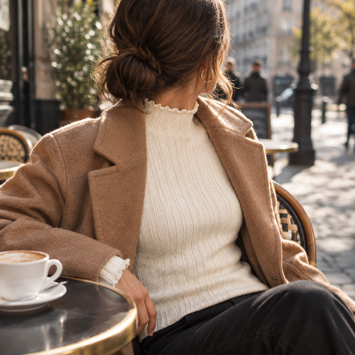 Ribbed Mock Neck Knit Jumper
