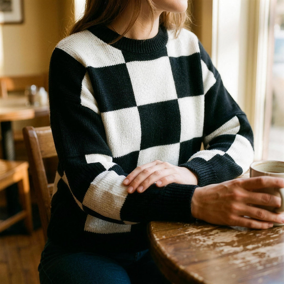 Statement Check Sweater