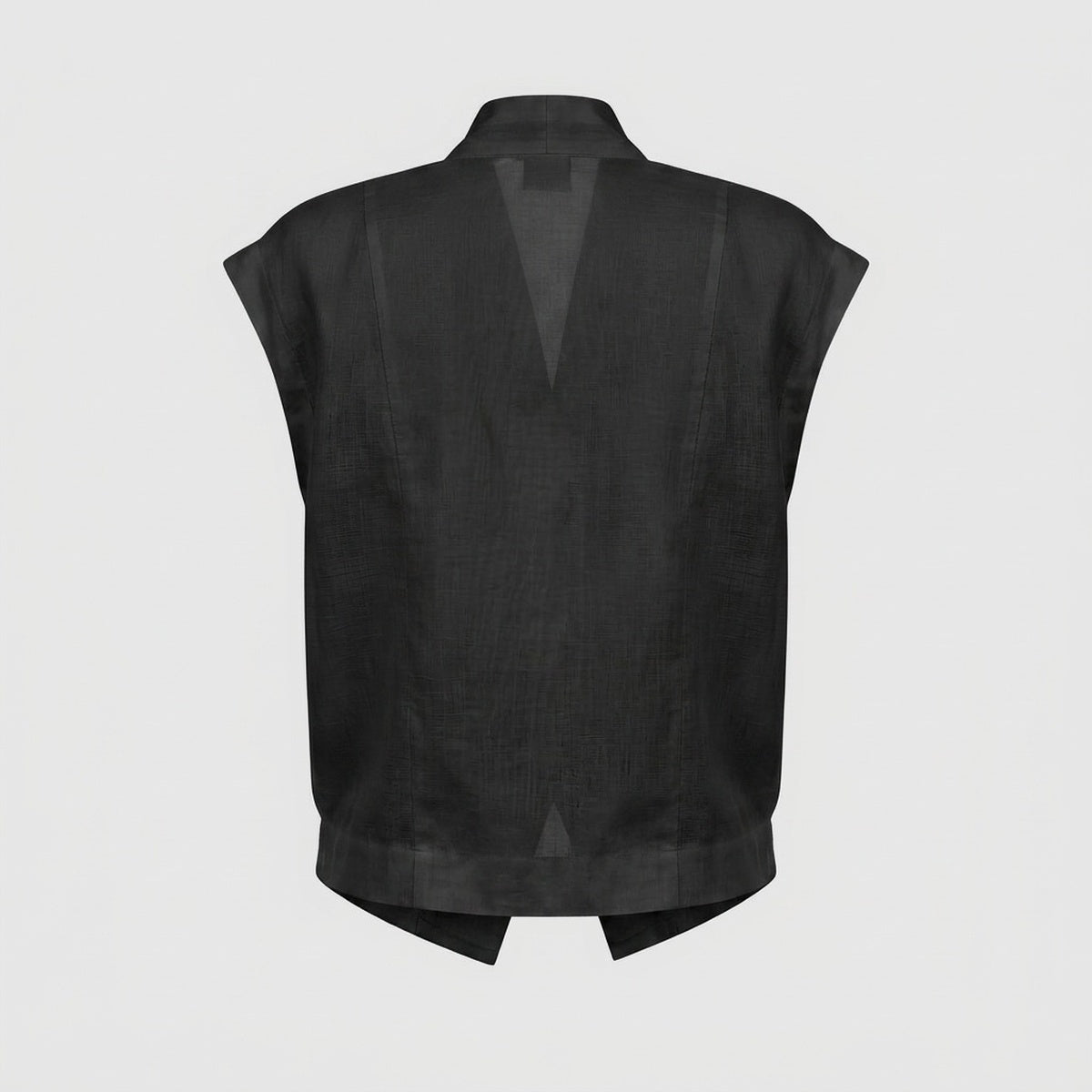 Surplice Linen Cropped Shirt