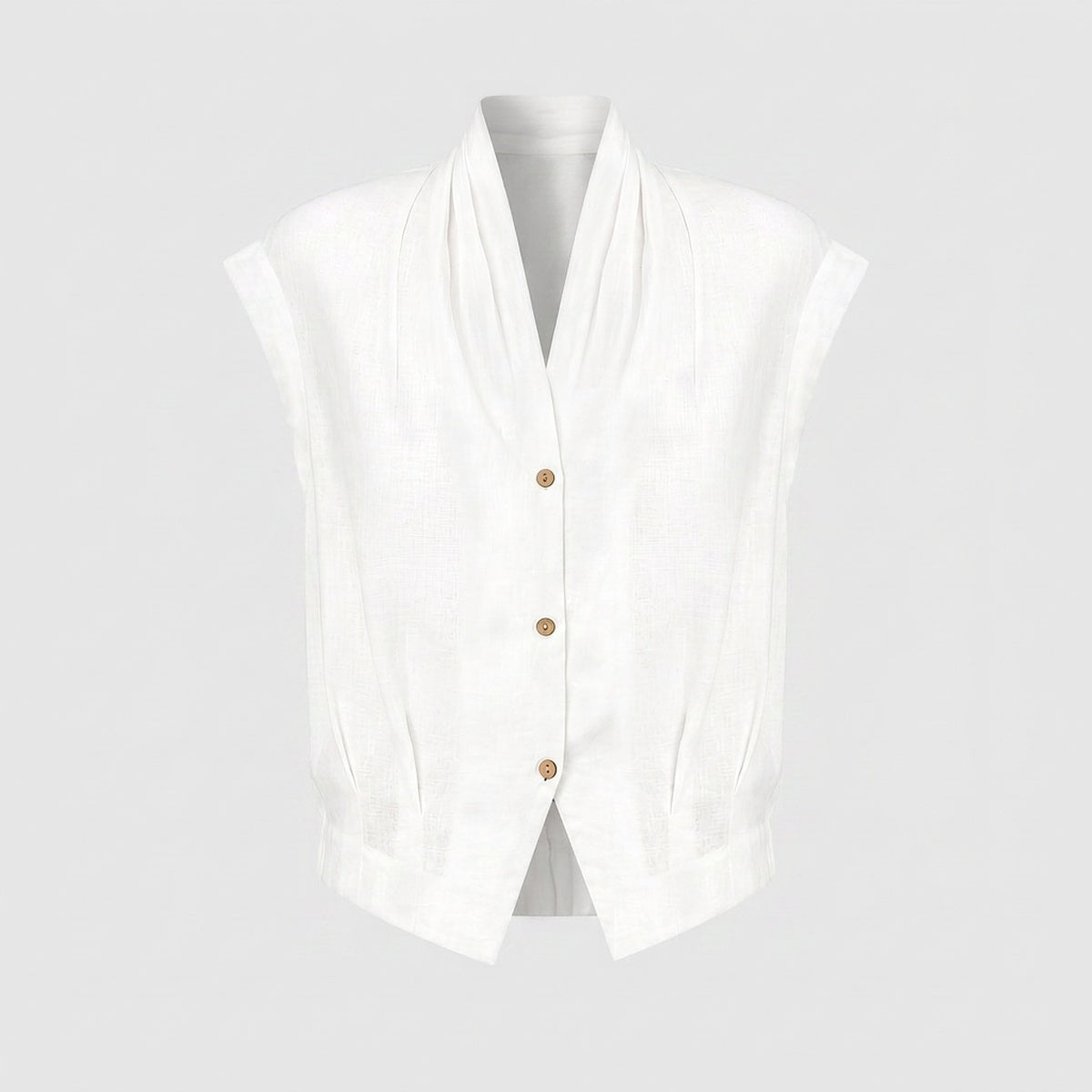 Surplice Linen Cropped Shirt
