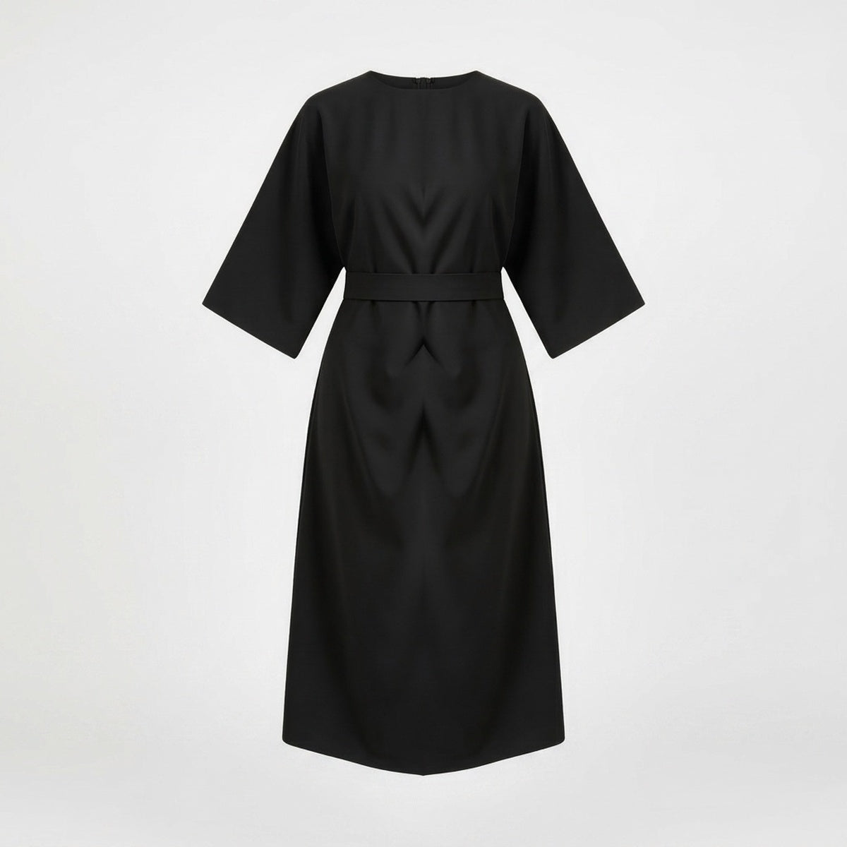 Balloon Sleeve Midi Dress