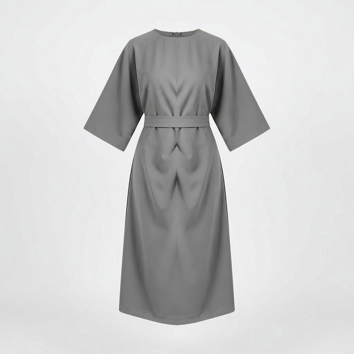 Balloon Sleeve Midi Dress