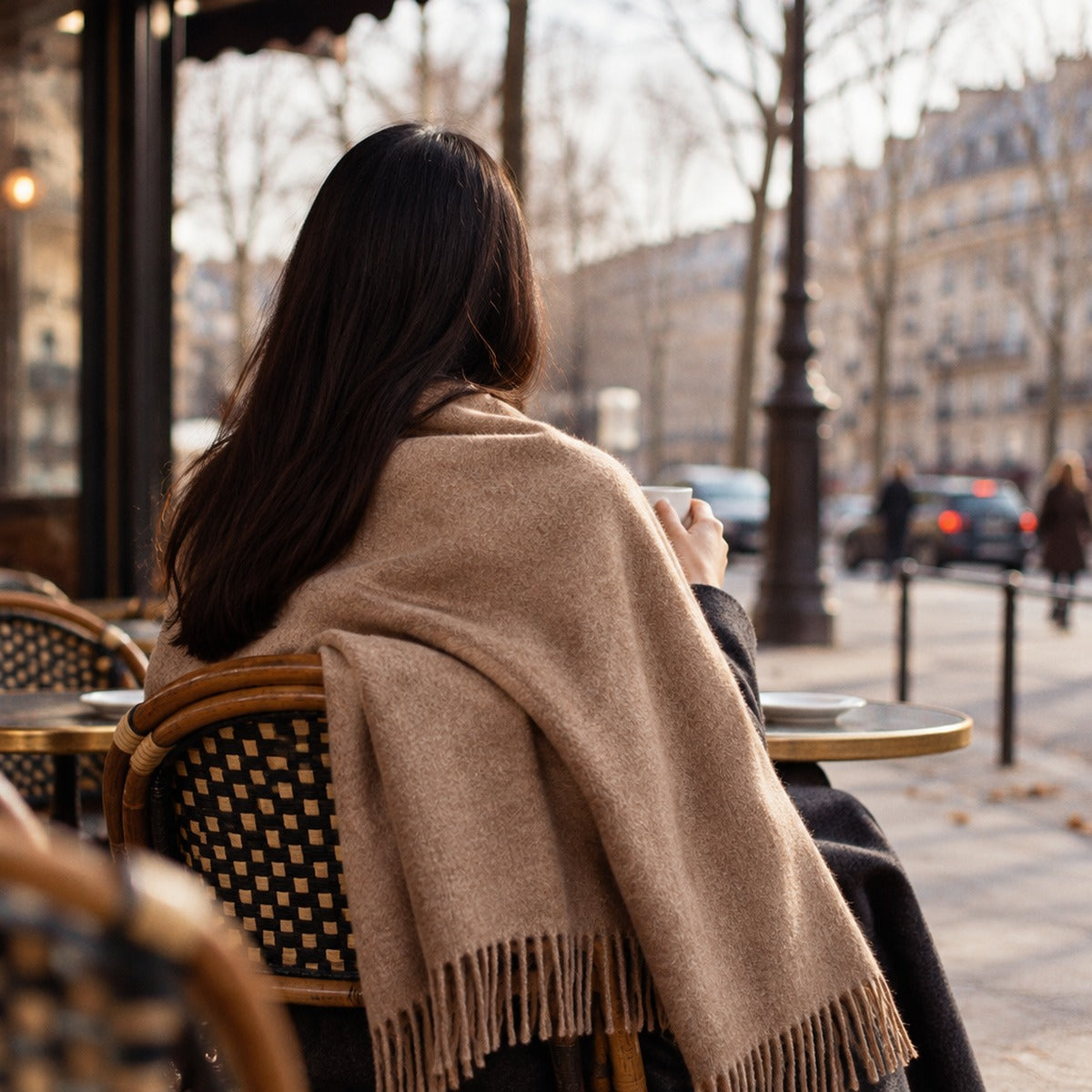 Brushed Cashmere Oversized Stole