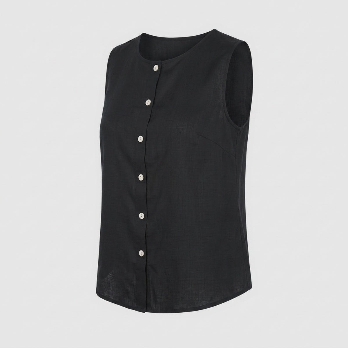 Button Down Linen Tank Top