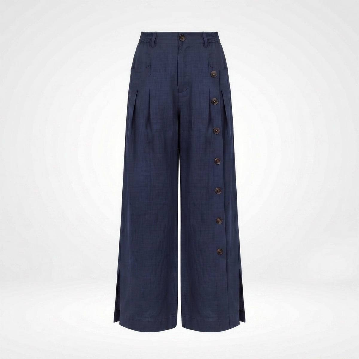 Kaya Buttoned Linen Trousers