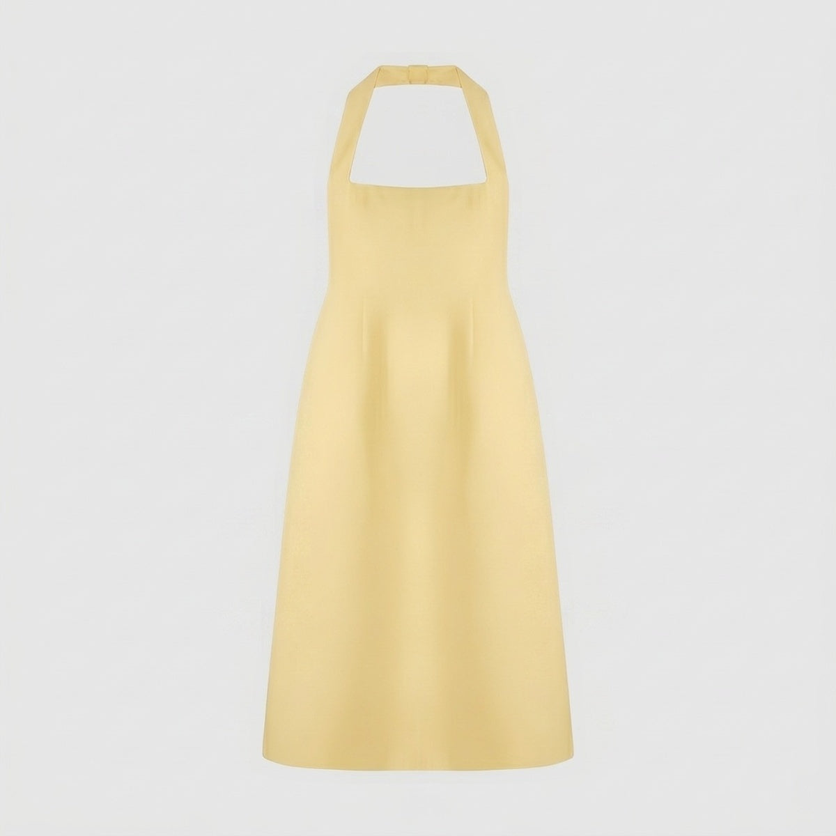 Cotton Blend Halter Midi Dress