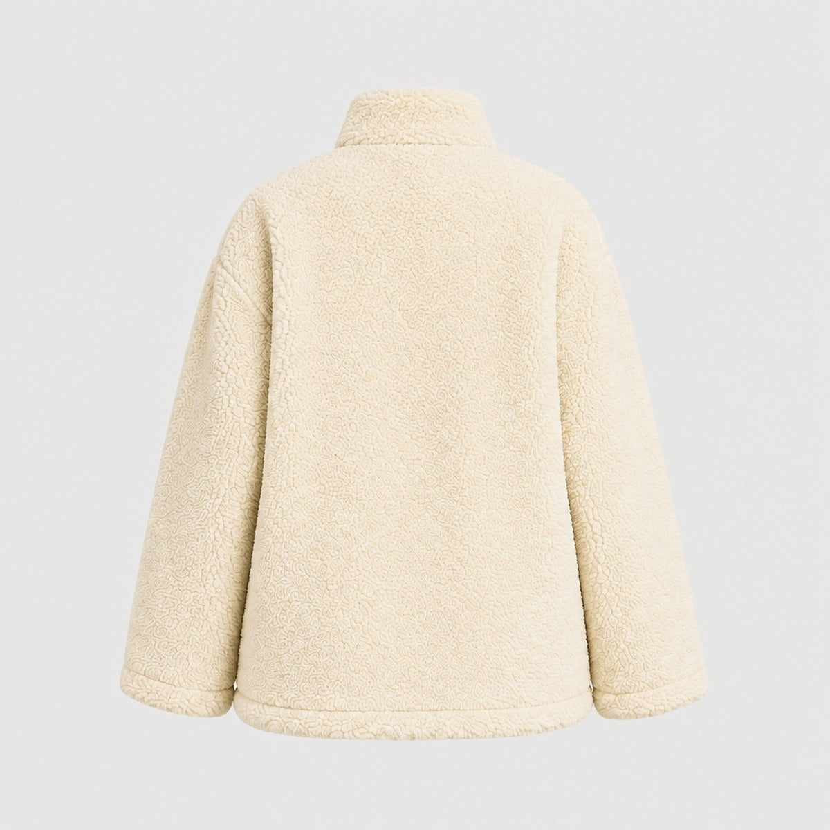 Oversized Zip-Up Jacket with High Collar