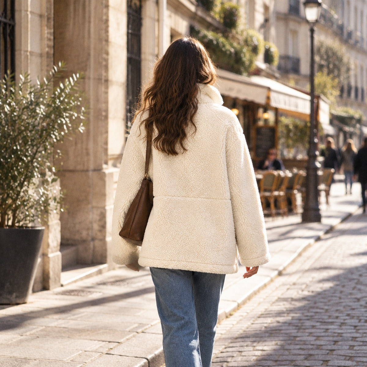 Oversized Zip-Up Jacket with High Collar