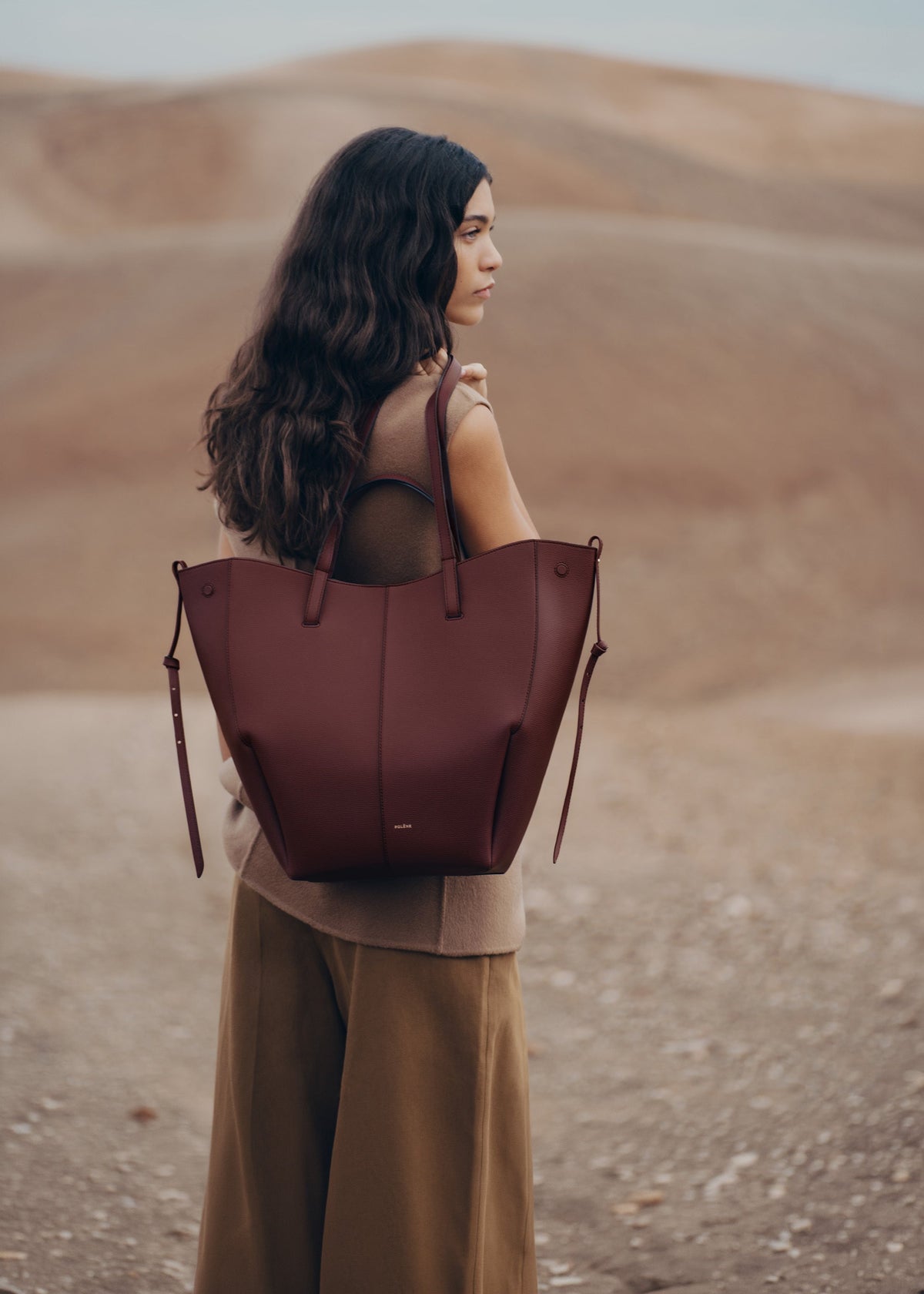 PLNE - Cyme Tote - Textured Black Cherry