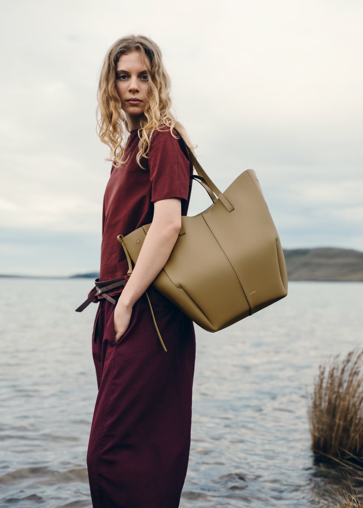 PLNE - Cyme Tote - Textured Smoky Olive