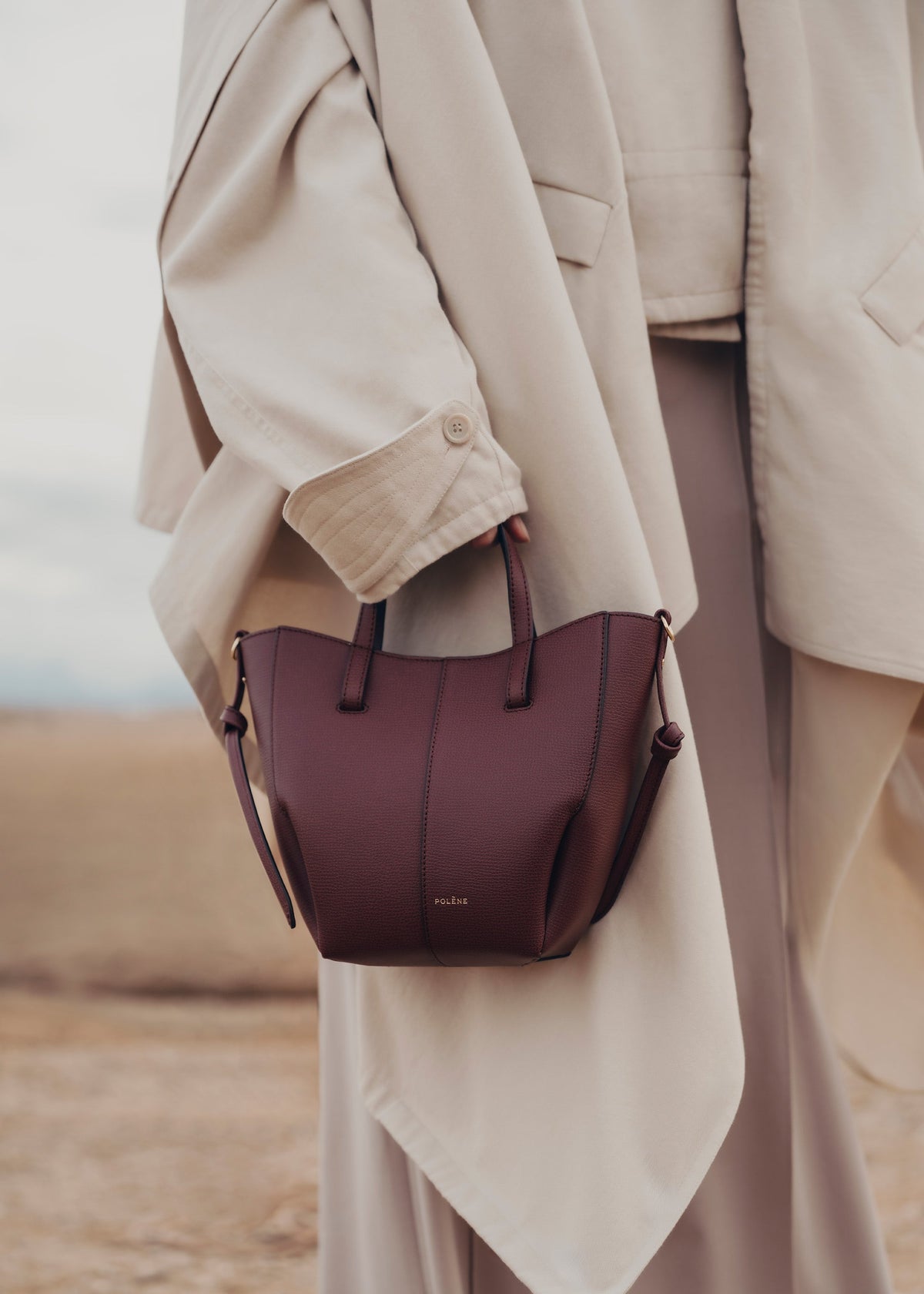 PLNE - Cyme Tote Nano - Textured Black Cherry