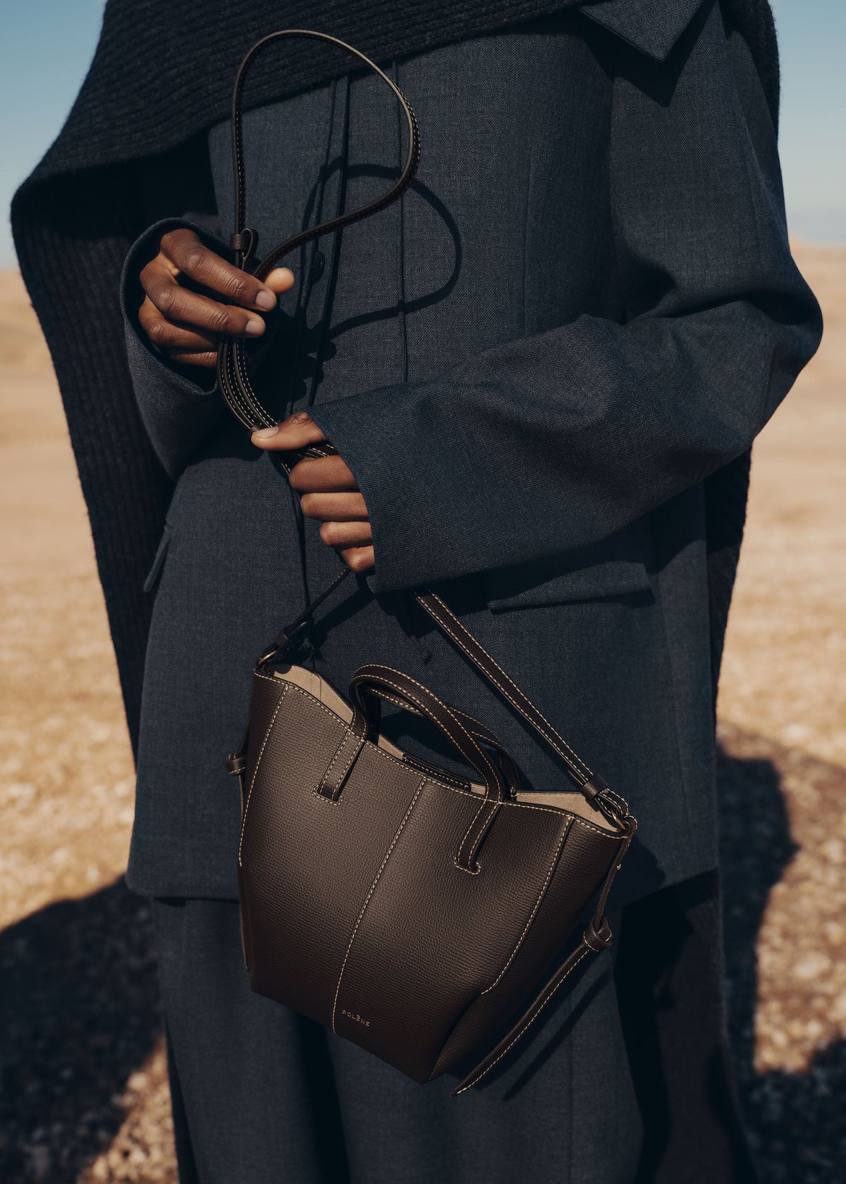 PLNE - Cyme Tote Nano - Textured Ebony