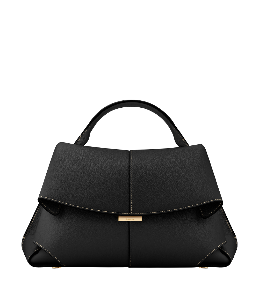 PLNE - Mokki - Textured Black with Ecru Stitching