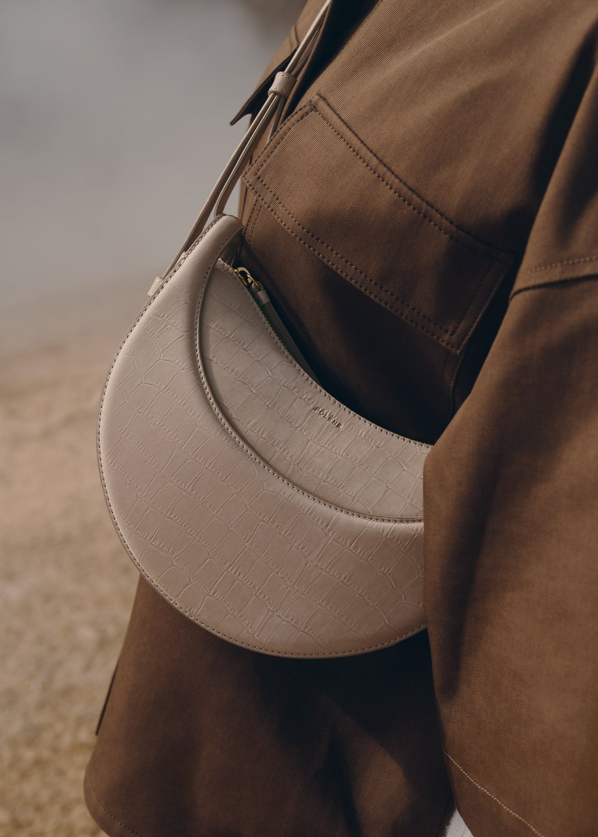 PLNE - Numéro Dix - Crocodile Nubuck Taupe
