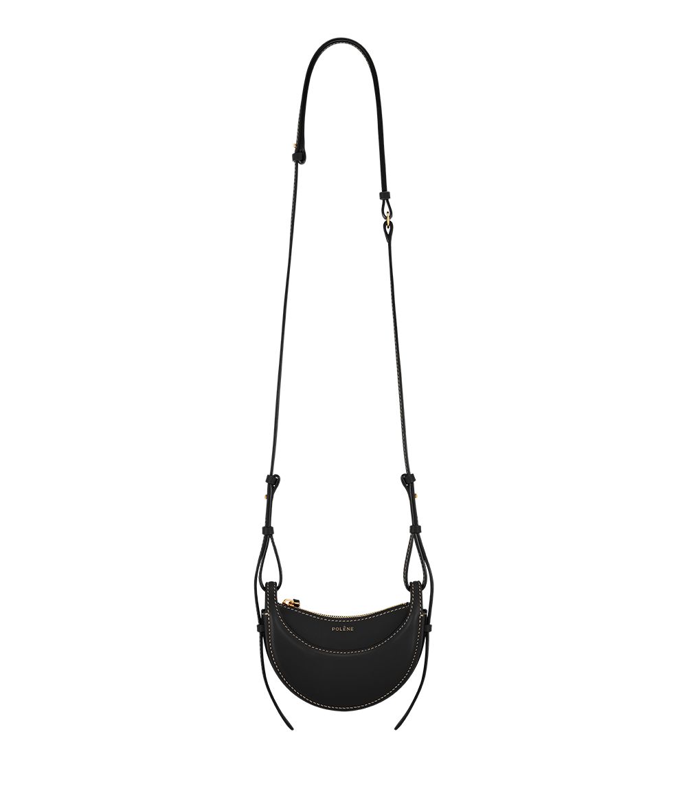 PLNE - Numéro Dix Micro - Smooth Black with Ecru Stitching
