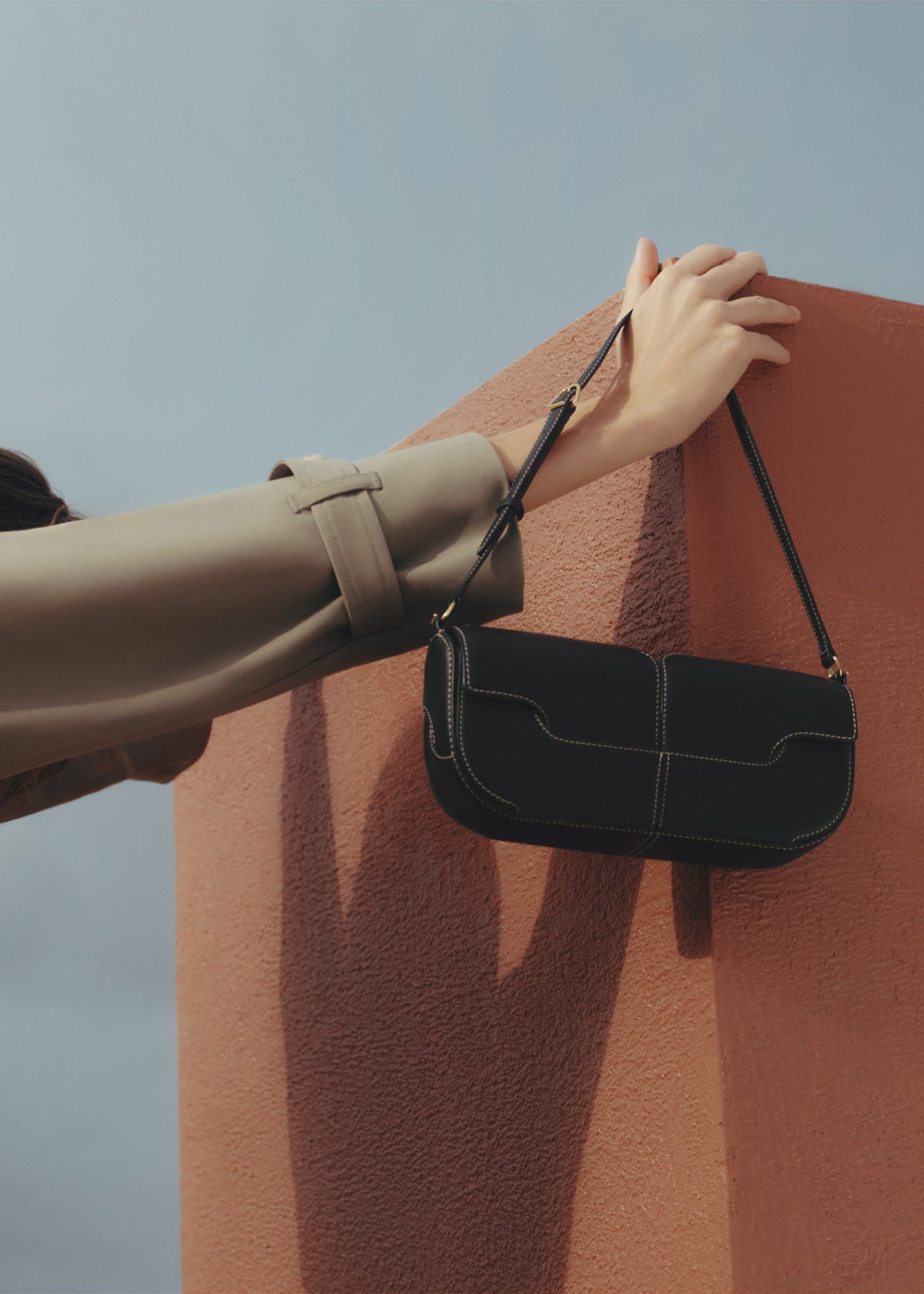 PLNE - Osmo - Smooth Black with Ecru Stitching