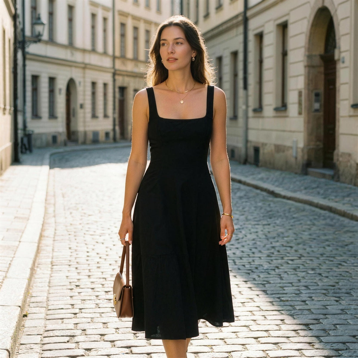 Square Neck Midi Dress Luna
