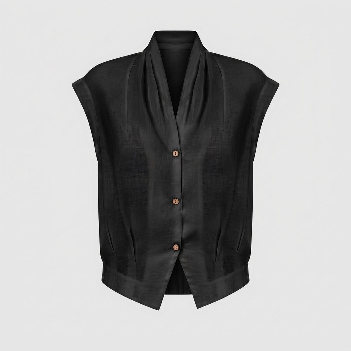 Surplice Linen Cropped Shirt