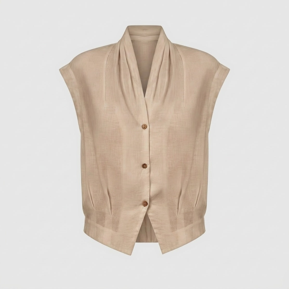 Surplice Linen Cropped Shirt