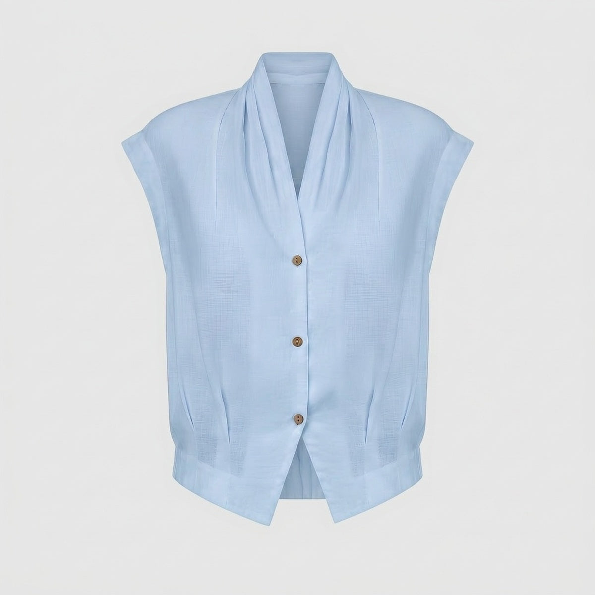 Surplice Linen Cropped Shirt