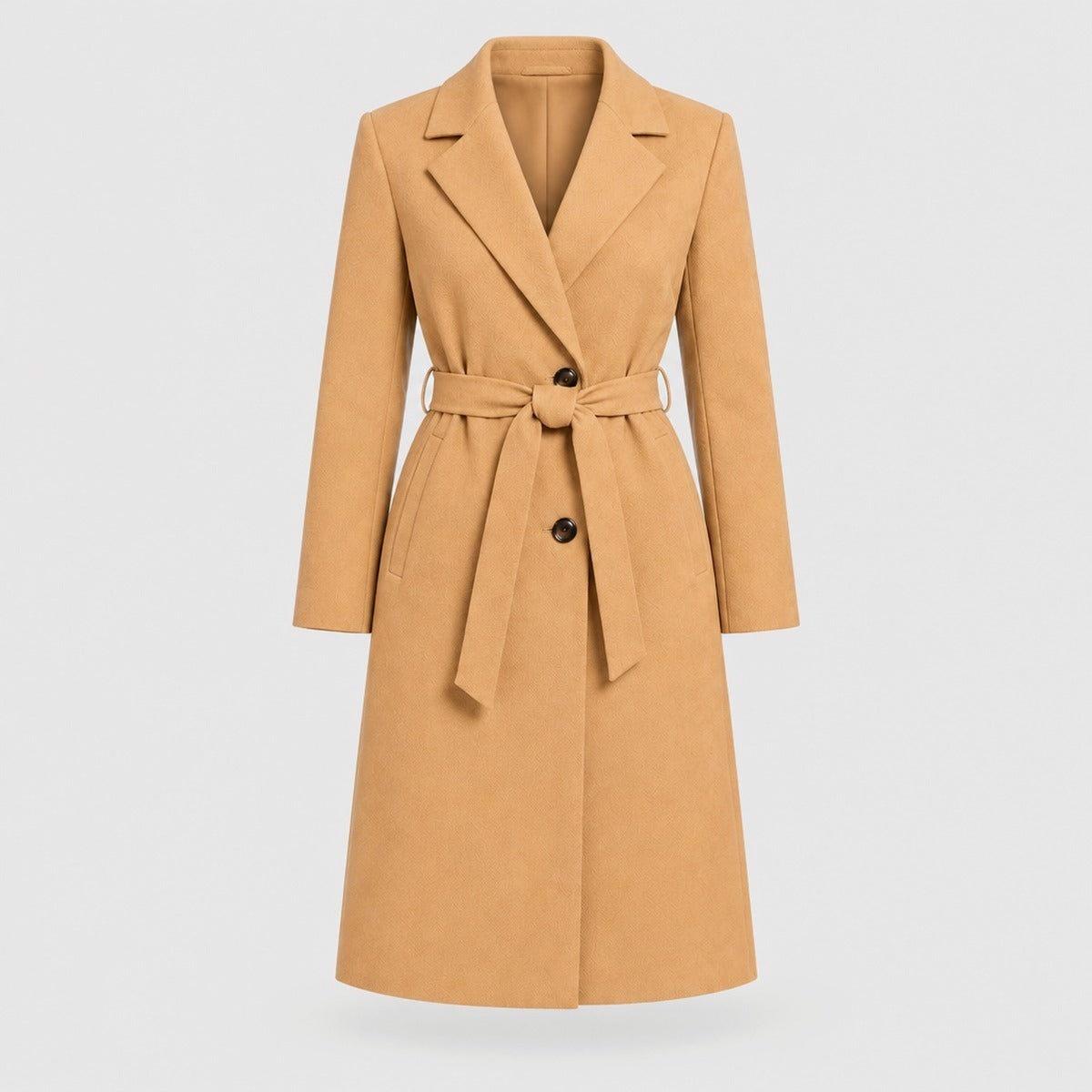 A-Line Wrap Coat with Tie Belt