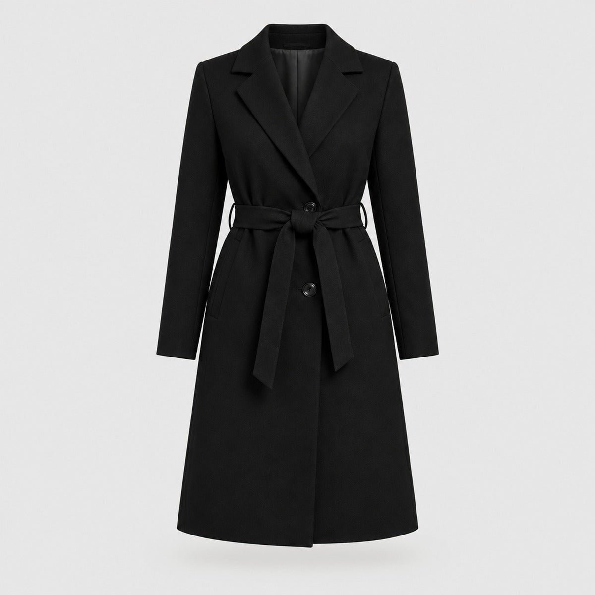 A-Line Wrap Coat with Tie Belt